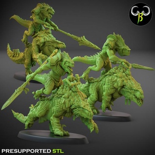 stellar rider set claybeastcreation dinosaur fantasy lizard reptile wargame lizardmen 3d print model - Mito3D