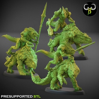 stellar rider set claybeastcreation dinosaur fantasy lizard reptile lizardmen 3d print model - Mito3D