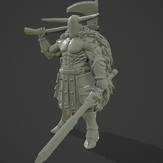 démon lourd guerrier Jeremy forgeron hache barbare horreur épée mal cornes gladiateur 3d print model - Mito3D