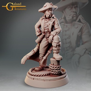 captain galaad miniatures dragon pirate roleplay sword miniature male tabletop dungeon patreon fisherman crew 3d print model - Mito3D