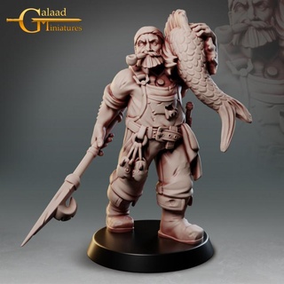 fisherman 01 galaad miniatures dragon pirate roleplay miniature tabletop dungeon patreon fisher crew 3d print model - Mito3D