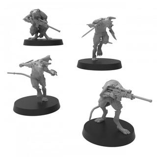 cheesestealer cult assassins - presupported thatevilone hero sniper rat assassin scifi killer 28mm humanoid mice ratkin opr onepagerules manrat 3d print model - Mito3D