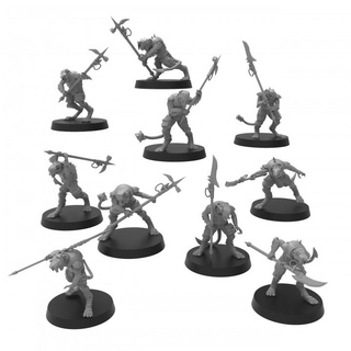 cheesestealer cult shockvermin - presupported thatevilone armour fighter warrior heavy rat mouse large scifi power 28mm dnd melee shock mice ratkin troops halberds polehammers 3d print model - Mito3D
