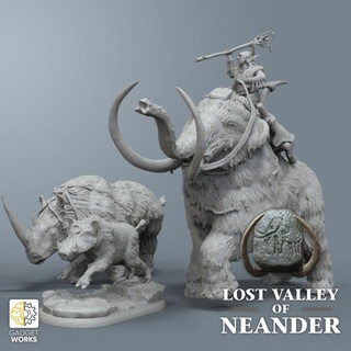 ice age beasts - war mammoth rhino boar elephant gadgetworks Toys & Games Tabletop Characters Creatures Fantasy Universe Board Store miniatures rpg figures prehistoric tabletop minis dnd iceage 32mm neanderthal ttrpg tabletopcharacters&creatures&gt fantasyuniverse 3d print model - Mito3D