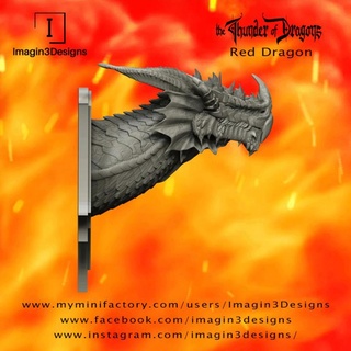 pre supported jaxerd 39 kilmed Seigneur peaks rouge dragon imagin3designs buste créature fantaisie résine tonnerre dragons 3d print model - Mito3D