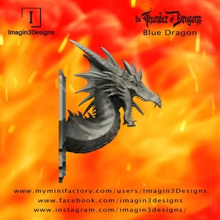 pre-supported vayex'mogath -scourge ice valley- blue dragon imagin3designs bust creature detailed fantasy painting resin bluedragon thethunderofdragons 3d print model - Mito3D