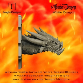 pre supported inviato via fax the outcast bianca Drago imagin3designs fallimento creatura dettagliata fantasia pittura resina Dragone Bianco tuono dei draghi 3d print model - Mito3D