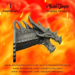 pre-supported vesx kilmed -the corrupted- orange dragon imagin3designs Store bust creature detailed fantasy painting resin thethunderofdragons orangedragon 3d print model - Mito3D