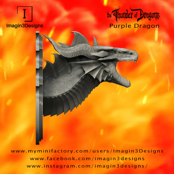 pre-supported venix'aitrix -the curse iodel- purple dragon imagin3designs Store bust creature detailed fantasy painting resin thethunderofdragons purpledragon 3D print model - Mito3D