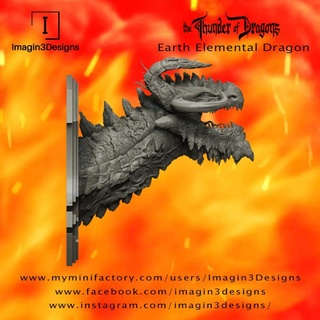 pre-supported loyid'famix -the entropy creation- earth elemental dragon imagin3designs bust creature detailed fantasy painting resin thethunderofdragons earthelementaldragon 3d print model - Mito3D