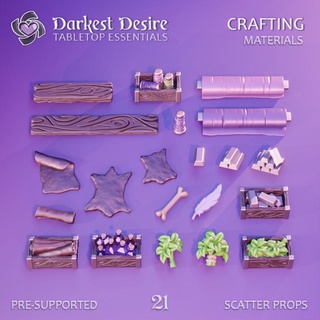 crafting materials darkest desire  Toys & Games Tabletop Tabletop Characters & Creatures Fantasy Universe Board Games Tabletop Store Tabletop 3D Printable Terrain Fantasy Terrain decoration environment fantasy furniture set terrain props boardgame tabletop d&d dnd leather scenery crafting pnp scatter materials potions assets presupported ingots  3d print model - Mito3D