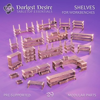 modular shelves darkest desire  Toys & Games Tabletop Tabletop Characters & Creatures Fantasy Universe Board Games Tabletop Store Tabletop 3D Printable Terrain Fantasy Terrain decoration environment fantasy furniture medieval modular set terrain props boardgame tabletop shelves d&d dnd scenery pnp scatter assets presupported  3d print model - Mito3D
