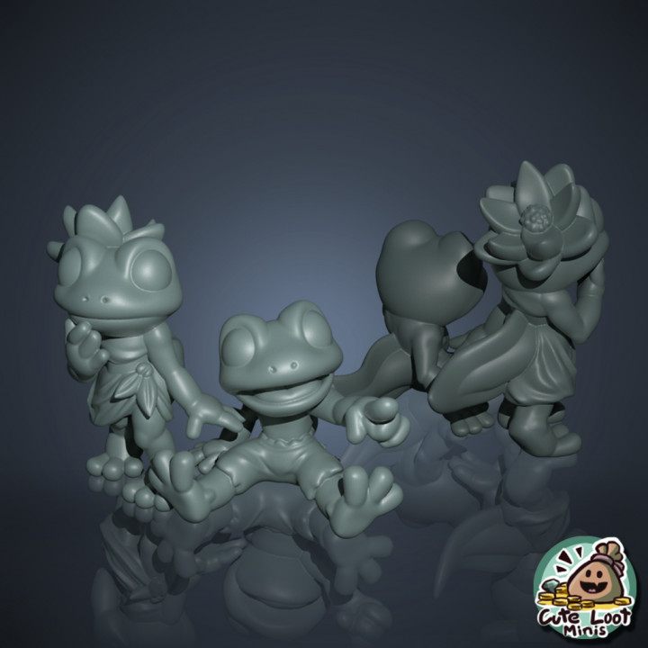 frogfolk kids keith ebanks Toys & Games Tabletop Characters Creatures Fantasy Universe Board Store girl boy frog grung tadpole 3D print model - Mito3D