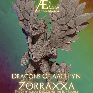 dragons aach'yn zoraxxa aether studios Toys & Games Tabletop Characters Creatures Fantasy Universe Board dragon great colossal apocalypse wyrm cataclysm presupported 3d print model - Mito3D