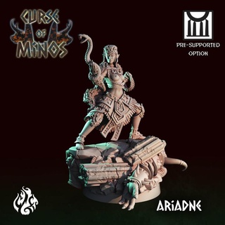 ariadne crippled god foundry Toys & Games Tabletop Characters Creatures Fantasy Universe Board Store elf fantasy female greece hero rpg witch snake maze labyrinth patreon dnd sorceress npc cgf minos 3d print model - Mito3D