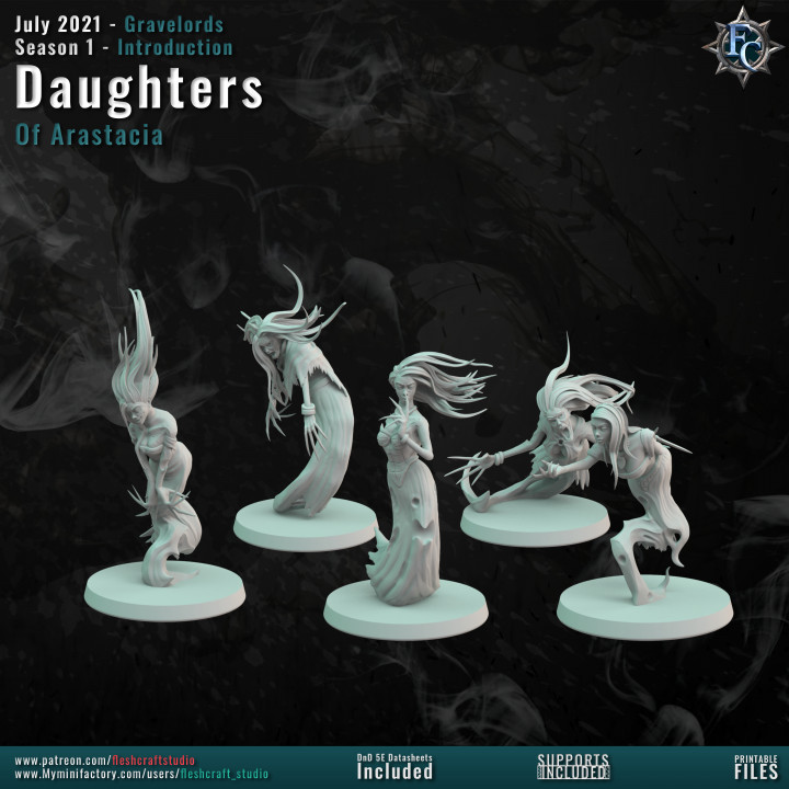 daughters arastacia fleshcraft studio Toys & Games Tabletop Characters Creatures Fantasy Universe Board Store ghost banshee graveborn gravelords 3D print model - Mito3D