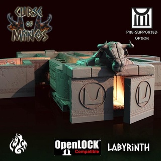 king minos labyrinth crippled god foundry Toys & Games Tabletop Characters Creatures Fantasy Universe Board Store 3D Printable Terrain fantasy modular terrain wargame maze patreon tiles dnd openlock traps cgf 3d print model - Mito3D