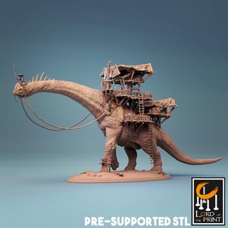 brachiosaure caravane Seigneur impression jouets Jeux table personnages créatures fantaisie univers planche dinosaure géant monstre 3d print model - Mito3D