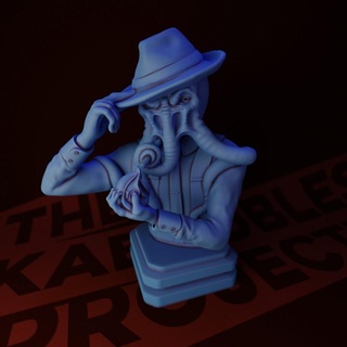 detective mindflayer 'sherloctopus' kaboobles project Toys & Games Tabletop Characters Creatures Fantasy Universe Board Fan Art Busts bust d&d sherloctopus thekabooblesproject 3d print model - Mito3D