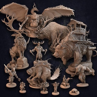 northern dragoose trapper pack - presupported dragon trappers lodge Toys & Games Tabletop Characters Creatures Fantasy Universe Board Store bear dungeons fantasy goose king turtle stag minotaur beaver dnd frontier prospector bison jackalope navadi beaverlisk 3d print model - Mito3D