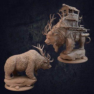 ursalioth giant bear - presupported dragon trappers lodge Toys & Games Tabletop Characters Creatures Fantasy Universe Board america dungeons fantasy mini rpg miniature tabletop trap north dnd cabin frontier antlers gargantuan 3d print model - Mito3D