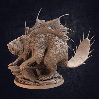 beaverlisk beaver monster - presupported dragon trappers lodge Toys & Games Tabletop Characters Creatures Fantasy Universe Board Store beast boss dungeons fantasy mini rpg teeth wood miniature tabletop dnd buck frontier spikes 3d print model - Mito3D