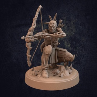 lakotajo navadi archer - presupported dragon trappers lodge Toys & Games Tabletop Characters Creatures Fantasy Universe Board Store arrows dungeons fantasy man mini tree miniature male american bow north dnd frontier jo 3d print model - Mito3D