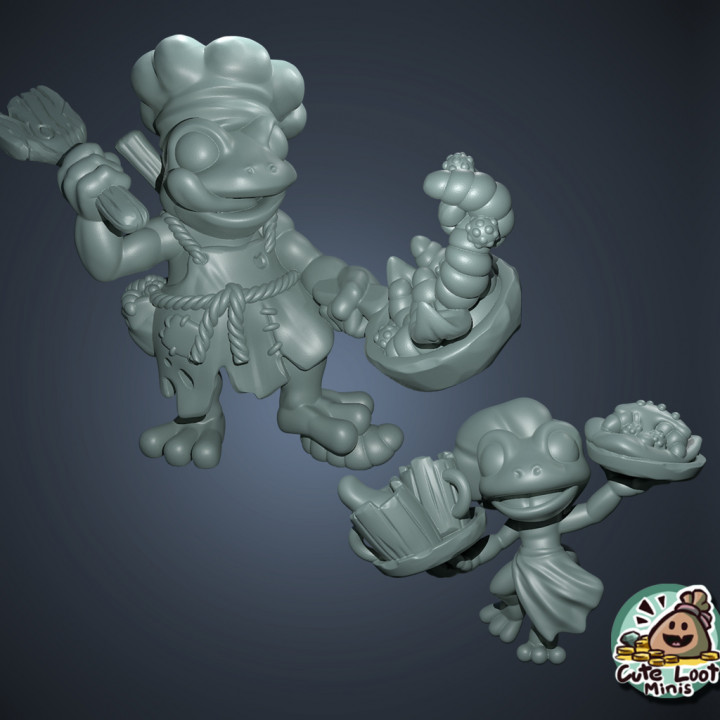 frogfolk chef apprendista keith ebanks giocattoli Giochi tavolo personaggi creature fantasia universo tavola negozio cibo cucinare rana grung 3D print model - Mito3D
