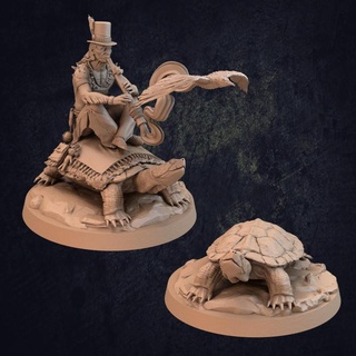 great turtle quinto navadi - presupported dragon trappers lodge Toys & Games Tabletop Characters Creatures Fantasy Universe Board Store dungeons man rpg magic miniature male american tabletop riding north dnd frontier alakoyu 3d print model - Mito3D