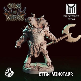 ettin minotaur crippled god foundry Toys & Games Tabletop Characters Creatures Fantasy Universe Board Store axe fantasy giant greece monster rpg patreon myth dnd cgf minos 3d print model - Mito3D
