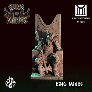 king minos crippled god foundry Toys & Games Tabletop Characters Creatures Fantasy Universe Board Store axe fantasy greece monster rpg villain evil minotaur patreon myth dnd cgf 3d print model - Mito3D