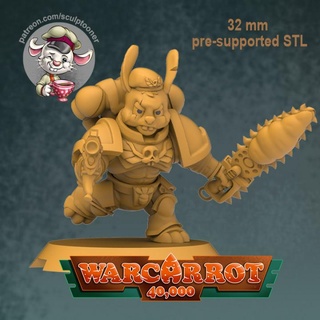 carrot marine - 32 mm miniature warcarrot 40000 3d print model sculptooner Toys & Games Tabletop Characters Creatures Sci-Fi Universe Board Store cartoon warhammer stylised wargame warhammer40k wh40k 32mm board games warhammer40000 3d print model - Mito3D