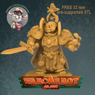emperor - 32 mm miniature warcarrot 40000 free 3d print model sculptooner Toys & Games Tabletop Characters Creatures Sci-Fi Universe Board cartoon games warhammer stylised wargame warhammer40k wh40k 32mm board warhammer40000 3d print model - Mito3D