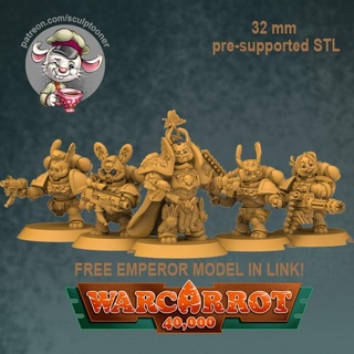 warhammer40k-rebbits sculptooner Toys & Games Tabletop Characters Creatures Fantasy Universe Board 3D Printable Terrain army cartoon warhammer stylised boardgames wargame warhammer40k squad wh40k 32mm warhammer40000 3d print model - Mito3D