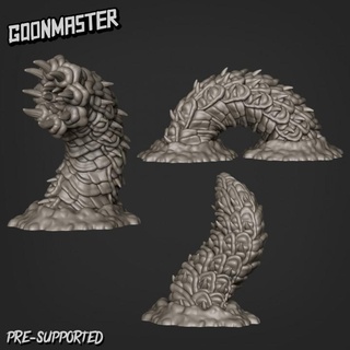 mega worm goon master Toys & Games Tabletop Characters Creatures Fantasy Universe Board Store boss bug creature dark giant insect monster large snake purple tunnel cave dnd pathfinder dig maggot 3d print model - Mito3D