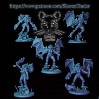 harpiler takım fare adam dövme oyuncaklar oyunlar masaüstü karakterler yaratıklar fantezi Evren yazı tahtası sci fi Warhammer tüccar Skaven 3d print model - Mito3D