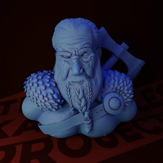 human barbarian 'ready for valhalla' by the kaboobles project Toys & Games Tabletop Characters Creatures Fantasy Universe Board Fan Art Busts axe bust viking norse d&d valhalla thekabooblesproject 3d print model - Mito3D