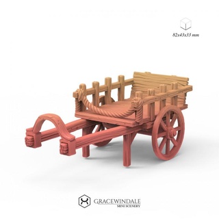 cart by gracewindale mini scenery Toys & Games Tabletop Characters Creatures Fantasy Universe Board 3D Printable Terrain prop terrain horse props miniature tabletop diorama wargame wagon d&d 28mm dnd 32mm market 3d print model - Mito3D
