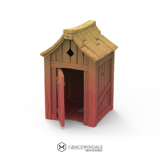 outhouse by gracewindale mini scenery Toys & Games Tabletop Characters Creatures Historical Universe 3D Printable Terrain Board building prop terrain wargames props toilet tabletop diorama d&d 28mm dnd 32mm 3d print model - Mito3D