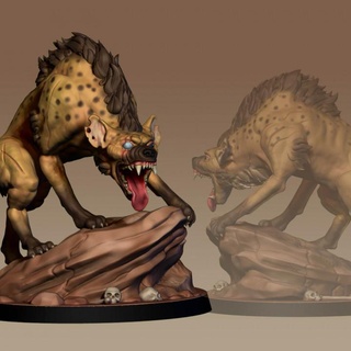 hyena matriarch pre-supported byzantur minis Toys & Games Tabletop Characters Creatures Fantasy Universe Board Store africa beast boss desert african 50mm pack d&d dnd pathfinder 32mm badlands savannah gnoll presupported supported heyena hyeana 3d print model - Mito3D