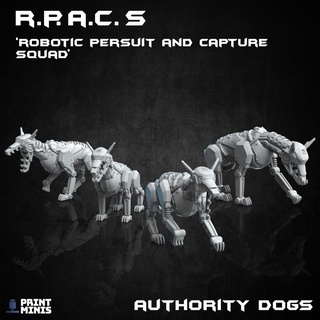 robot security dogs - rpacs ironside docks collection print minis Toys & Games Tabletop Characters Creatures Sci-Fi Universe Board android dog hound machine sci-fi pack squad canine dieselpunk 3d print model - Mito3D