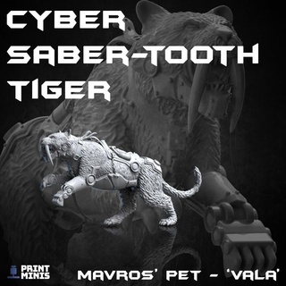 free - cyber tiger 'vala' ironside docks collection print minis Toys & Games Tabletop Characters Creatures Fantasy Universe Board cat machine pet robot sci-fi dieselpunk sabertooth smilodon leopard enhanced 3d print model - Mito3D
