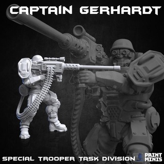 captain gerhardt - special volk trooper division ironside docks print minis Toys & Games Tabletop Characters Creatures Fantasy Universe Board army leader sci-fi soldier military general dieselpunk officer troops 3d print model - Mito3D