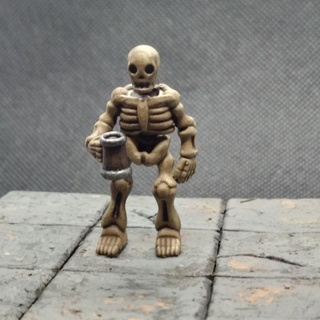 esqueleto w bebida miniatura mentira prefontaine brinquedos jogos tampo mesa personagens criaturas fantasia universo borda loja criatura monstro Morto vivo 28mm 32mm 3d print model - Mito3D