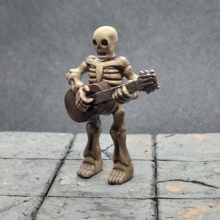 esqueleto w guitarra miniatura liem prefontaine juguetes juegos mesa caracteres criaturas fantasía universo tablero Tienda criatura monstruo muertos vivientes 28mm 32mm bardo 3d print model - Mito3D