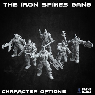 iron spikes gang modular - ironside docks collection print minis Toys & Games Tabletop Characters Creatures Fantasy Universe Board sci-fi criminal warriors dieselpunk crime fighters troops ganger undercity underbelly 3d print model - Mito3D