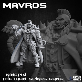 mavros - kingpin iron spikes gang ironside docks collection print minis Toys & Games Tabletop Characters Creatures Fantasy Universe Board boss fighter leader sci-fi criminal dieselpunk ganger undercity 3d print model - Mito3D