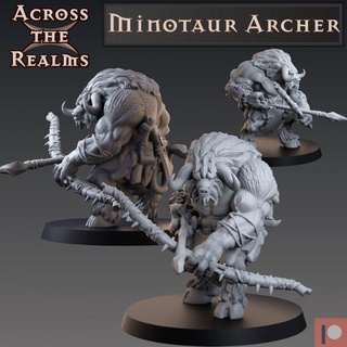 minotaur archer across realms Store gaming rpg miniature tabletop scout dnd pathfinder 5e 3d print model - Mito3D