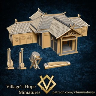 japanese big theater musical instrument set village's hope miniatures Toys & Games Tabletop Characters Creatures Fantasy Universe Board Store 3D Printable Terrain rpg terrain miniature minis dnd ttrpg trpg 3d print model - Mito3D