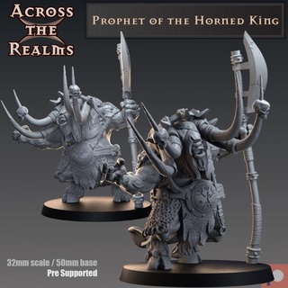 prophet horned king across realms Toys & Games Tabletop Characters Creatures Fantasy Universe Board Store gaming rpg tabletop minotaur dnd pathfinder cultist shaman 5e baphomet 3d print model - Mito3D
